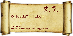Kulcsár Tibor névjegykártya