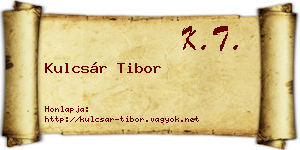Kulcsár Tibor névjegykártya